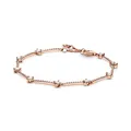 PANDORA Funkelnde Pavé-Stäbe Armband in Roségold mit 14 Karat rosévergoldete Metalllegierung und Cubic Zirkonia Steinen Timeless Collection, 20cm
