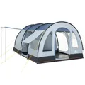 CampFeuer Zelt TunnelX für 4 Personen | Grau/Blau | Tunnelzelt mit 3 Eingängen | 5000 mm Wassersäule | Vernähte Bodenplane, Moskitonetz & Sichtschutz | Für Camping, Festivals & Familienausflüge