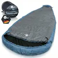your GEAR Schlafsack Calima XXL - Extra Breiter Eiform Schlafsack 230x110 cm - Viel Platz für Seitenschläfer & Große Personen - 3 Jahreszeiten Campingschlafsack - Komfort +8 °C/Extrem -10 °C