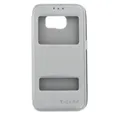 Handytasche Flip Handyhülle für Samsung Galaxy S6 Grau Magnet Schutz Case (Flip Cover)