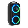 LAUTA WUMMSBOX - 160W Peak Bluetooth Partybox (Musikbox mit 103dB Sound, Bass Boost, True Wireless Stereo, 12 Stunden Akkulaufzeit, LED, IPX4, USB, Mikrofon-Anschluss, 80W RMS Leistung)