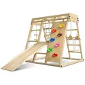 Juskys Klettergerüst, Natur, Holz, 119x124 cm, unisex, Spielzeug, Holzspielzeug