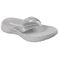 Skechers GO WALK Flex Sandal Lindsey Damen Zehentrenner 38 EU vegan mit Goga Mat® Fußbett & ULTRA GO® Dämpfung, leichte Sandale mit Strass-Details