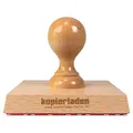 Großer Holzstempel 100 x 100 mm mit eigenem Text und Logo selbst gestalten - Personalisierbarer Stempel aus Buchenholz - optional mit Stempelkissen