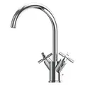 Steinberg Waschtisch-Zweigriffarmatur mit Ablaufgarnitur, Ausladung 155mm, chrom, 1 Stk. - Silber
