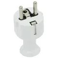 Abisolierter Stecker, gerade Uni-SCHUKO, 2p+Z Schuko, 16A, 250V; WT-40 WEISS - Weiß