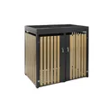 Westmann Mülltonnenbox, 480 l, Holzoptik/Anthrazit - grau