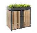 Westmann Mülltonnenbox Planta 2x240 L Metall mit Pflanzdach Anthrazit