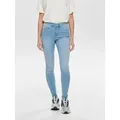 ONLY High-waist-Jeans ONLROYAL – Skinny-Jeans mit hoher Taille und Abriebeffekt skinny fit, casual, Denim, Baumwollmischung, Eingrifftaschen blau S (36)