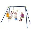 3-in-1-Kinderschaukel mit Schaukel Wippe und Turnringe Schaukelgestell
