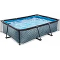 Exit Stone Pool 220x150x65cm Mit Filterpumpe - Grau