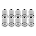 ARLI Kabelverschraubungen M12 x 1,5 mm metrisch IP67 10x M 12 Kabel Verschraubung 3-6,5 mm grau Gegenmutter wasserdicht Kunststoff Cable Gland 10 Stück