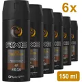Axe Dark Temptation Deo Spray 150ml | 0% Aluminium, Frische dunkle Schokolade, 48H Schutz, drehbarer Kopf, 150ml + Zama4Zingo Karte (6er Pack)