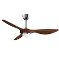 reiga 132-CM Deckenventilator mit LED-Beleuchtung Fernbedienung Moderne Flügel Geräuschloser Umkehrmotor, 6-Gang-, Dimm- und 3-Farben-Temperaturschalter (handbemalt)
