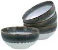 CreaTable Schale Cascade, Buddha Bowl 17,5 cm 4-tlg, Steinzeug, (Set, 4-tlg), Rekativglasur, Healthy Food