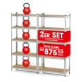 EASYmaxx 2 in 1 Schwerlastregal & Werkbank, 180x90x40cm - max. 875 kg 2er-Set