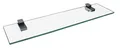 FACKELMANN Glasablage – Hochwertiges Glasregal fürs Bad, 40 cm Breite, 12 cm Tiefe, 6 mm Glasstärke, transparent, Chromhalterungen, Made in Germany
