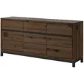 Massivmoebel24 Sideboard, Braun, Holz, Echtholz,Kernbuche, 3 Fächer, 3 Schubladen, 175x85x45 cm, Wohnzimmer, Kommoden & Sideboards, Sideboards