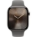 Watch Series 10, Smartwatch Titan Natur, Titangehäuse, 46 mm, Sportarmband steingrau M/L, Cellular