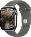 Apple Watch Series 10 GPS + Cellular 46mm Natural Titanium Case mit Stone Grey Sport Band