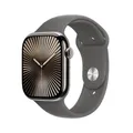Apple Watch Series 10 Titan Natur (GPS + Cellular) 46mm (Sportarmband steingrau) M/L MWYA3QF/A