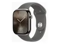 Apple Watch Series 10 (GPS + Cellular) 46mm Titan Natur mit Sportarmband M/L steingrau