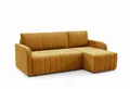 LIKMA Ecksofa Otto L-Form 224 cm Senf Moderne Sofas & Couches - Velvet Sofa mit Schlaffunktion - Schlafsofa mit Bettkasten - Wohnlandschaft mit Bettzeugbehälter, Stoff: Trinity 26