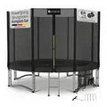 Juskys Trampolin JumpMaster XL Ø 305 cm - Gartentrampolin mit Netz, Leiter & Bodenankern