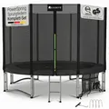 Juskys Trampolin JumpMaster L Ø 305 cm mit Sicherheitsnetz & Leiter