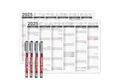 TOBJA Wandkalender Abwischbarer Wandkalender 2025 A4 - "Grau", Tafelkalender inkl. 4 Stifte Kalender A4 abwischbar