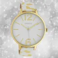 Oozoo Damen Armbanduhr Timepieces Analog Leder weiß gelb UOC10209