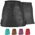 German Wear Lederrock Trend451R Mini Mini Lederrock echtes Leder schwarz, Schwarz