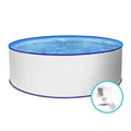 Stahlwandpool Toni Pool rund 350x120cm Folie blau Skimmer Handlauf Einzelbecken