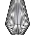 Dehner Solar-Laterne Vilaflor, warmweißes Licht, Ø 38 cm, Höhe 51 cm, Metall / Kunststoff, schwarz - Schwarz