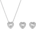 Swarovski Ohrring und Ketten Set Multipack Schmuck Geschenk Ariana Grande Herz (Set, 3-tlg., inkl. Schmuckbox), mit Swarovski® Kristall
