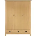 vidaXL Kleiderschrank mit 3 Türen Hill 127x50x170cm Massivholz Kiefer