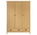 vidaXL Kleiderschrank Mehrzweckschrank mit 3 Türen Hill 127x50x170cm Massivholz Kiefer