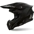 Airoh Motocrosshelm Twist 3 Solid Motocross Helm, vorbereitet für Kommunikationssystem,Notfallsystem-Polsterung (EQ schwarz XL (61/62)