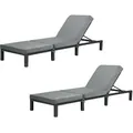 2er Set Svita Peach Gartenliege Mit Polsterauflage Klappbar Polyrattan Schwarz