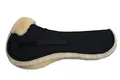 Engel Reitsport | SAKIS1-S-SCH-MED | Sattelkissen mit echtem Merino Lammfell | Fellrand vorne | Steppstoff schwarz Fell medizinisch | Grösse S