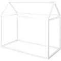 roba Nachhaltiges Montessori Hausbett 70 x 140 cm - Kinderbett ausem Massivholz - Weiß - Weiß