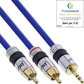 InLine Cinch/Klinke Kabel, 2x Cinch an 3,5mm Klinke (5 m, AUX Kabel, Cinch Kabel) (89935P)