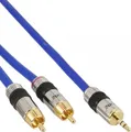 InLine Cinch/Klinke Kabel - PREMIUM - 2x Cinch Stecker an 3,5mm Klinke - 5m