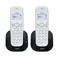 VTech CS1551 DECT Telefon Schnurlos 2 Mobilteile mit Anrufbeantworter, innovativer Ladestation, Anrufersperre, Anrufererkennung/Anklopffunktion, Freisprecheinrichtung, hintergrundbeleuchtetem Display