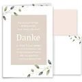 10 Danksagungskarten Trauer mit Text und Umschlag Dankeskarte Klappkarten Trauerkarten Danksagungskarte Kondolenzkarten Danke Beerdigung Anteilnahme Kondolenzkarte stilvoll Beige und Blätter