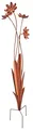 Kobolo Gartenstecker Wildflower | H: 100 cm | Naturrost | filigraner Metallstecker in Rostoptik | Stabiler Blumenstecker für Gartendeko, Beet, Balkon, Terrasse oder dekorative Pflanzendekoration