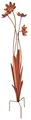Dekostecker Gartenstecker Blumen WILDFLOWER  - Rankhilfe - Naturrost braun