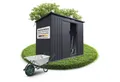Juskys Gartenhaus M, BxT: 218x132 cm, mit Pultdach, Schiebetür, Fundamentrahmen & 4 m³