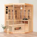 HOME DELUXE Infrarotkabine "Sahara XXL VSS", für 4 Pers., Eckeinstieg, Vollspektrumstrahler - beige
