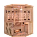 HOME DELUXE – Infrarotkabine SAHARA XXL – 150 x 150 x 200 cm - für 2 - 3 Personen, 8 Vollspektrumstrahler, Holz: Hemlocktanne I Infrarotsauna, Sauna, Wärmekabine, Infrarot